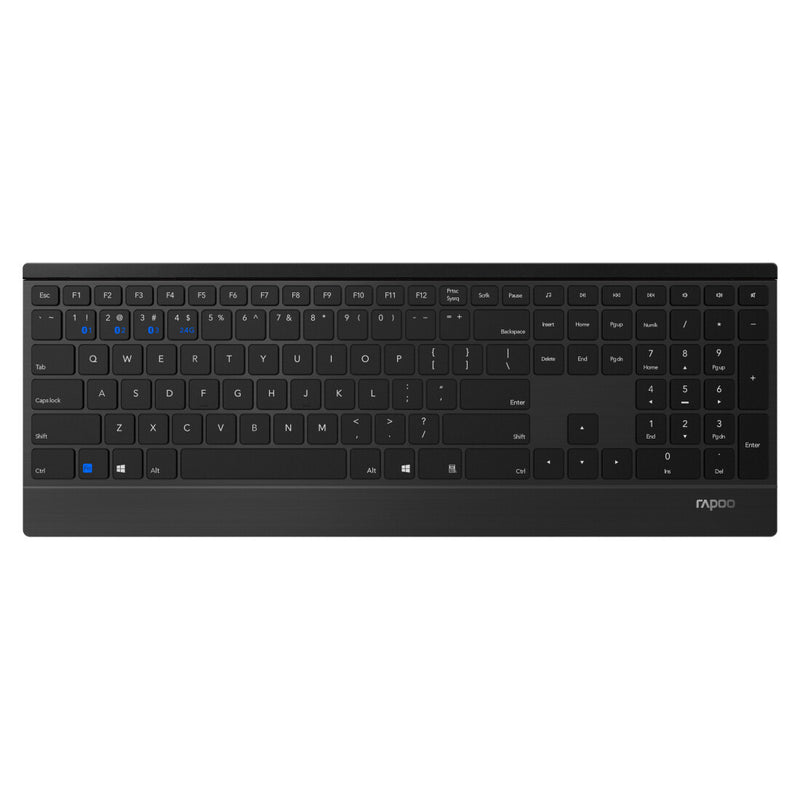 Rapoo 9500M tastatur Mus inkluderet RF trådløst QWERTZ Tysk Sort