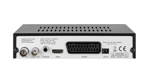 Megasat HD 200C V2 Kabel Fuld HD Sort