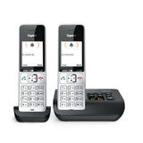 Gigaset COMFORT 500A duo Analog/DECT-telefon Nummervisning Sort, Sølv