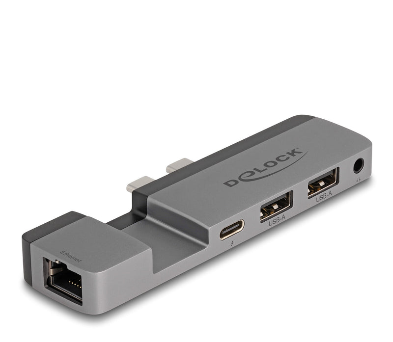 DeLOCK 87757 dockingstation Docking Thunderbolt 4 Sort, Grå