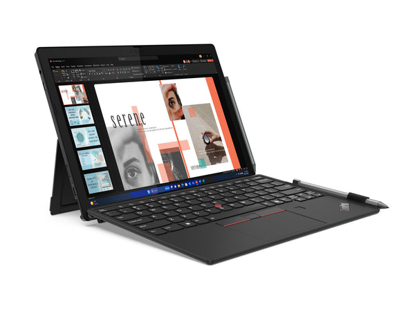Lenovo ThinkPad X12 Detachable Gen 2 Intel Core Ultra 5 134U Hybrid (2-i-1) 31,2 cm (12.3") Berøringsskærm Full HD+ 16 GB LPDDR5x-SDRAM 512 GB SSD Wi-Fi 6E (802.11ax) Windows 11 Pro Tysk Sort