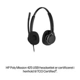 HP Poly Mission 425 Stereo USB Wired Headset Classic