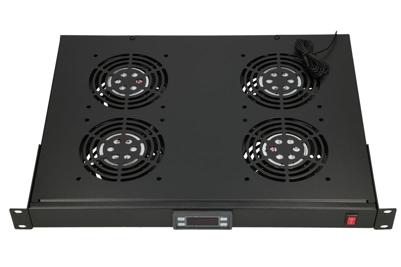Extralink 19\" RACK MOUNT FAN PANEL (4 FANS) WITH THERMOSTAT Blæserpanel