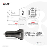 CLUB3D CAC-1921 oplader til mobil enhed Laptop Sort Cigartænder Automatisk