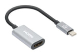 Manhattan 153973 videokabel adapter 0,11 m USB Type-C HDMI Grå