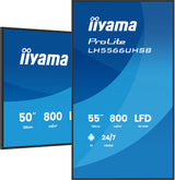 iiyama LH5566UHSB-B1AG skilte display Digital fladpaneldisplay 139,7 cm (55") LCD Wi-Fi 800 cd/m² 4K Ultra HD Sort Indbygget processer Android 24/7