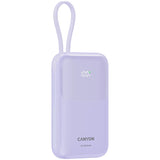 Canyon power bank OnPower 101 built-in cable 10000 mAh PD22.5W Violetin Lithium-Ion (Li-Ion) Lilla