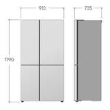 LG InstaView GSXV91PZAE side-by-side køle-fryseskab Fritstående 635 L Sort, Rustfrit stål