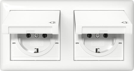 GIRA 415803 stikkontakt Schuko Hvid