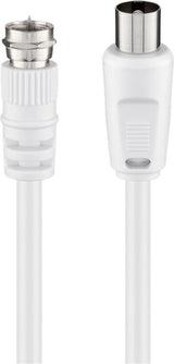 Goobay 11727 koaxial kabel 3C-2V 2,5 m F-type Koaksial Hvid