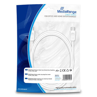 MediaRange MRCS163 koaxial kabel 3 m Koaksial Hvid