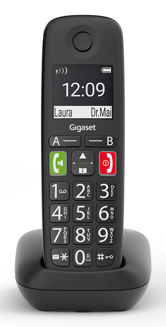 Gigaset E290A Analog/DECT-telefon Nummervisning Sort