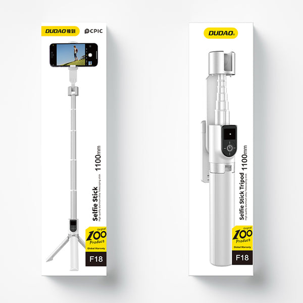 DUDAO F18 Selfie Stick White Passiv holder Mobiltelefon/Smartphone Hvid