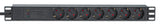 Intellinet 715140 strømforsyningsenhed (PDU) 7 AC stikkontakt(er) 1U Sort