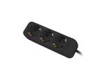 Lanberg PS0-03F-0150-BK stikdåse 1,5 m 3 AC stikkontakt(er) Indendørs Sort