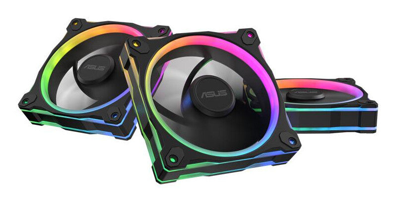 ASUS Prime MR120 Fan ARGB Reverse Black 3in1 Computerkabinet Ventilator 12 cm Sort 3 stk