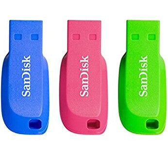 SanDisk Cruzer Blade 16GB USB-nøgle USB Type-A 2.0 Blå, Grøn, Lyserød