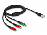 DeLOCK 86821 USB-kabel USB 2.0 1 m USB A USB C/Lightning Sort, Grøn, Rød