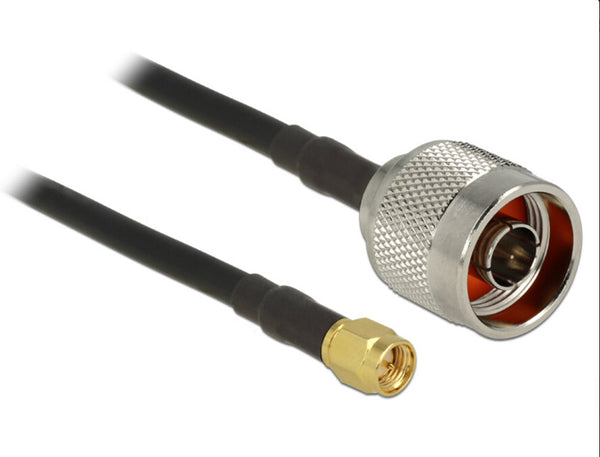 DeLOCK 89465 koaxial kabel RG-58 5 m N plug SMA plug Sort