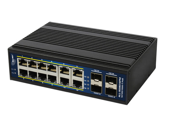 ALLNET ALL-SGI8016PM netværksswitch Administreret L2+/L3 Gigabit Ethernet (10/100/1000) Strøm over Ethernet (PoE) Sort