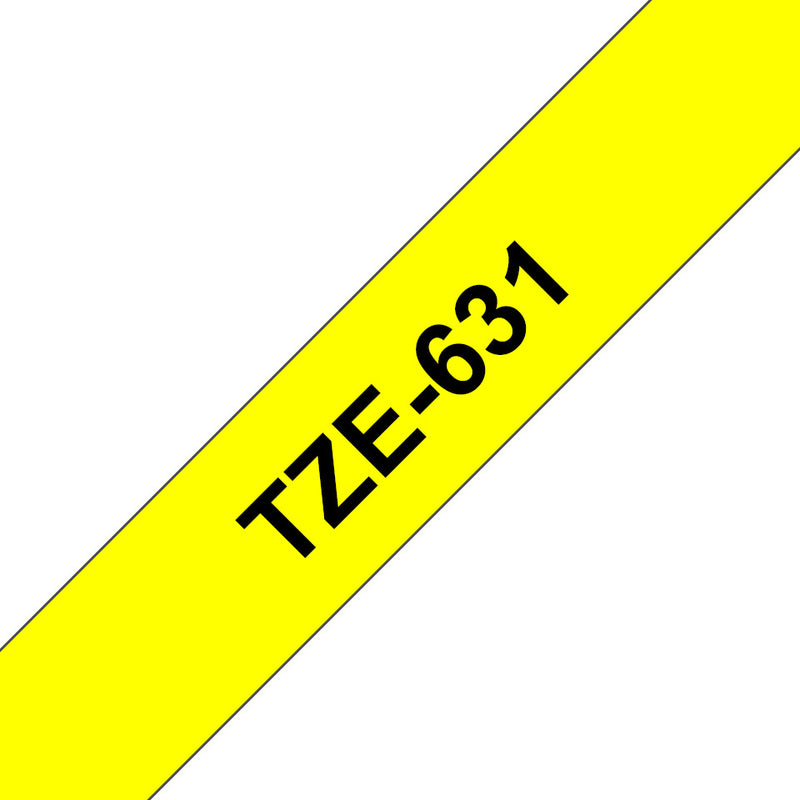 Brother TZE-631 etiketbånd Sort på gul