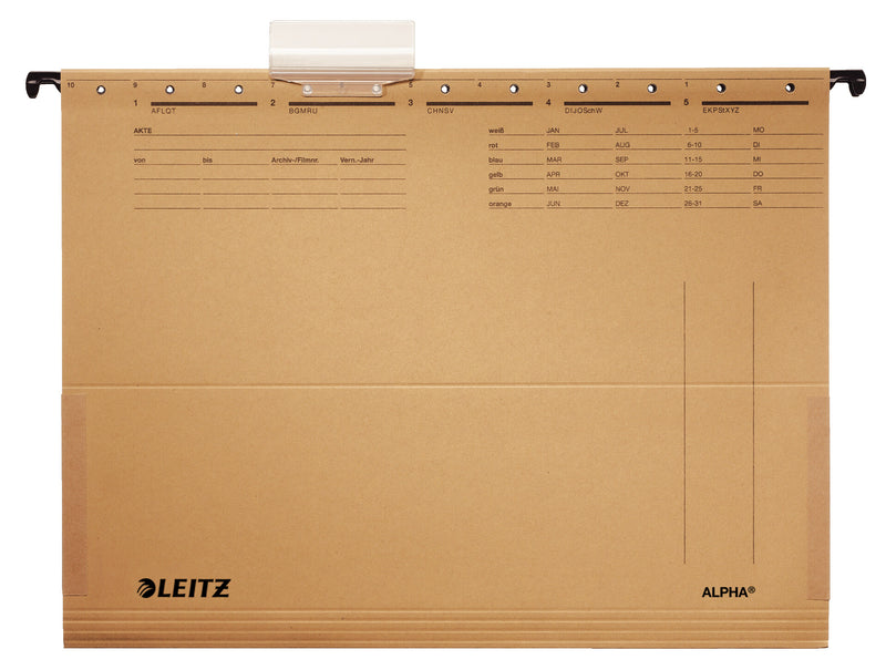 Leitz ALPHA hængemappe Pap, Metal A4 Brun