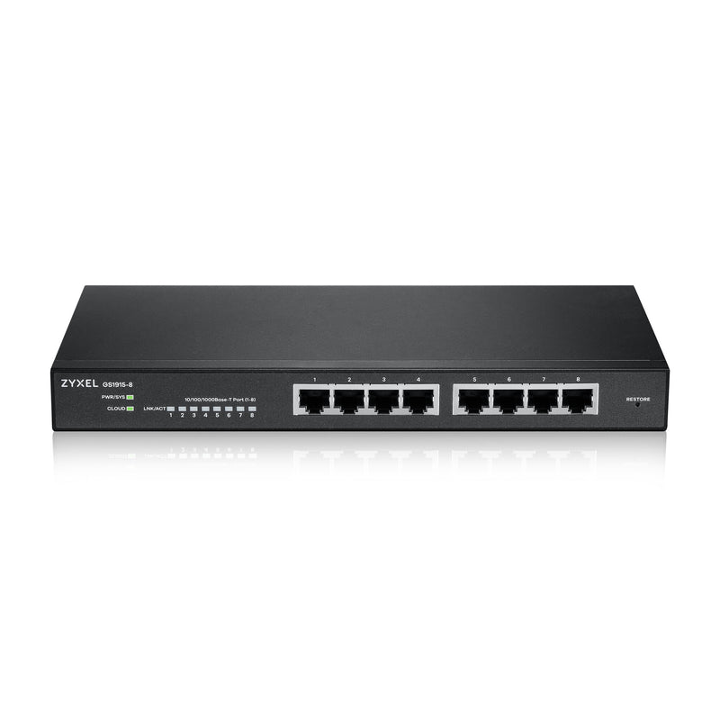 Zyxel GS1915-8 Administreret L2 Gigabit Ethernet (10/100/1000) Sort