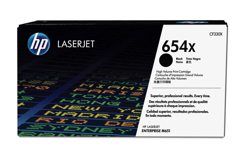 HP Original 654X LaserJet-tonerpatron med høj kapacitet, sort