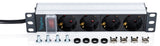 Digitus DN-95418-S strømforsyningsenhed (PDU) 4 AC stikkontakt(er) 1U Sort, Sølv