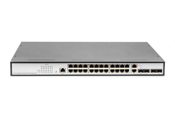 Digitus DN-80221-3 netværksswitch Administreret L2 Gigabit Ethernet (10/100/1000) Sort, Grå