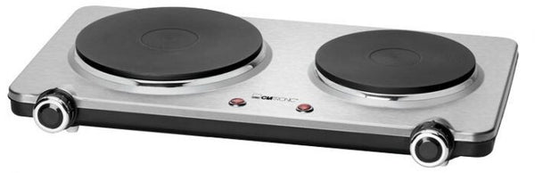 Clatronic DKP 3668 E Sort, Rustfrit stål Bordplade Forseglet plade 2 zone(s)