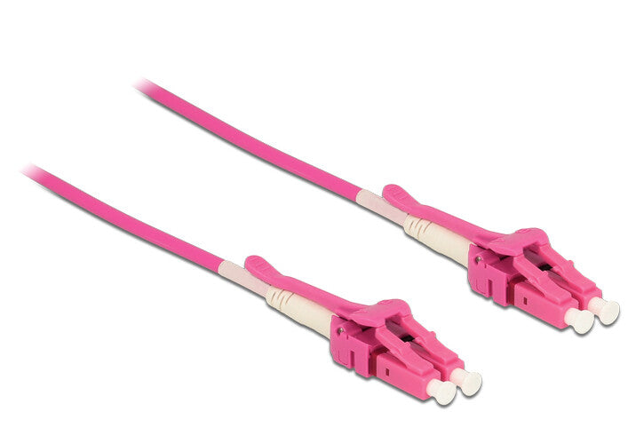 DeLOCK 85134 InfiniBand og fiberoptisk kabel 3 m LC Lyserød