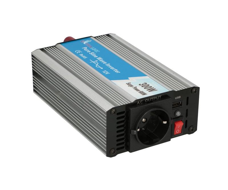 Extralink CAR VOLTAGE CONVERTER 12V - 230V, 300W, PURE SINUS OPIP-300W strømadapter og vekselret Automatisk Aluminium