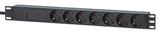 Intellinet 715140 strømforsyningsenhed (PDU) 7 AC stikkontakt(er) 1U Sort