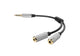 Sharkoon 0.12m, 3.5mm/2x3.5mm lydkabel 0,12 m Sort, Sølv