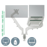 Leitz Ergo pladsbesparende dual monitor arm & laptop arm