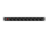 Lanberg PDU-09F-0300-BK strømforsyningsenhed (PDU) 9 AC stikkontakt(er) 1U Sort, Grå