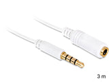 DeLOCK 3.5mm 3m lydkabel 6.35mm Hvid
