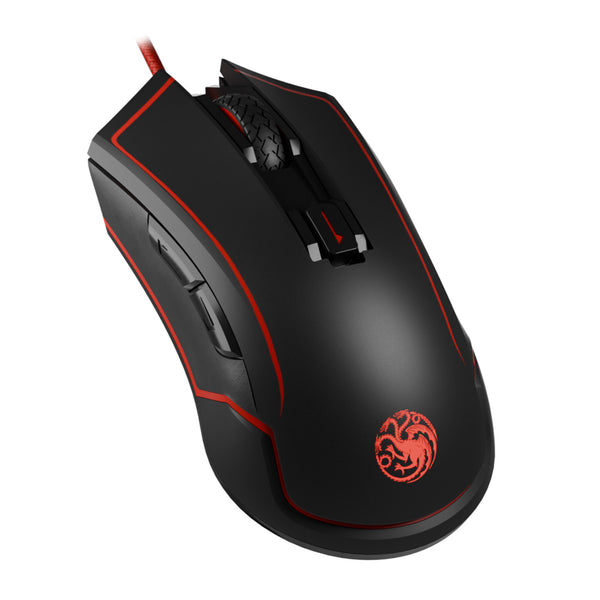 Lexip HBO Game of Thrones - Targaryen mus Spil Ambidextrous RF Wireless + USB Type-C Optisk 4800 dpi