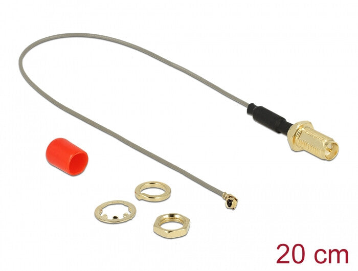 DeLOCK 89831 koaxial kabel 0,2 m RP-SMA Grå
