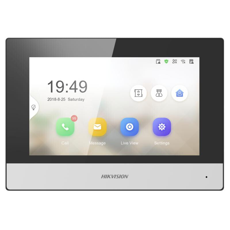 Hikvision DS-KH6320-WTE1 video samtalesystem 17,8 cm (7") Sort, Sølv