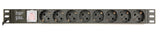 Gembird EG-PDU-014-C14 strømforsyningsenhed (PDU) 8 AC stikkontakt(er) 1U Sort