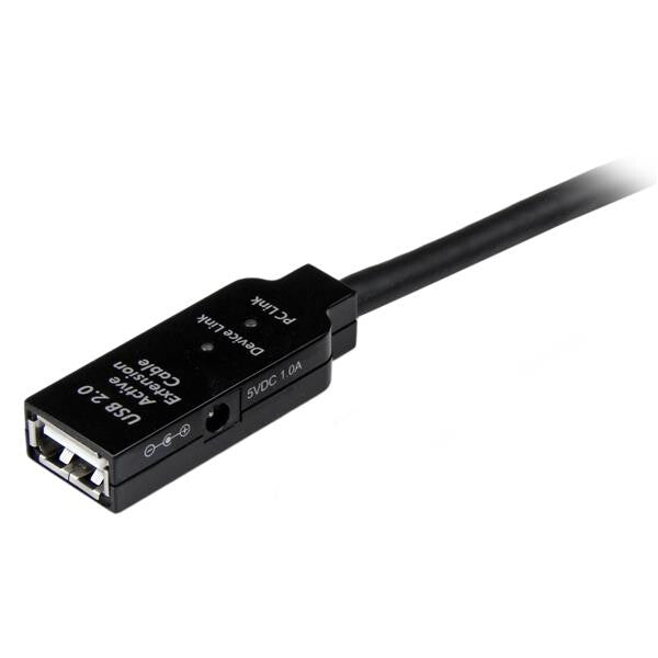 StarTech.com 10m, USB2.0 - USB2.0 USB-kabel USB A 0,48 Gbit/sek. Sort