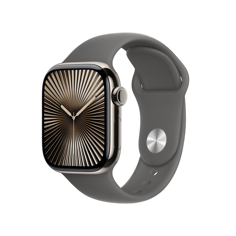 Apple Watch Series 10 OLED 42 mm Digital 374 x 446 pixel Berøringsskærm 4G Titanium Wi-Fi GPS (satellit)