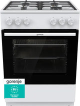 Gorenje G600 GG6A10WFFM komfur og ovn Fritstående komfur Gas Gaskomfur Hvid