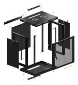 Lanberg WF01-6412-23B stativ 12U Vægmonteret stativ Sort