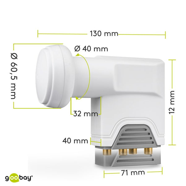 Goobay 67271 Low Noise Block downconverter (LNB) Grå, Hvid