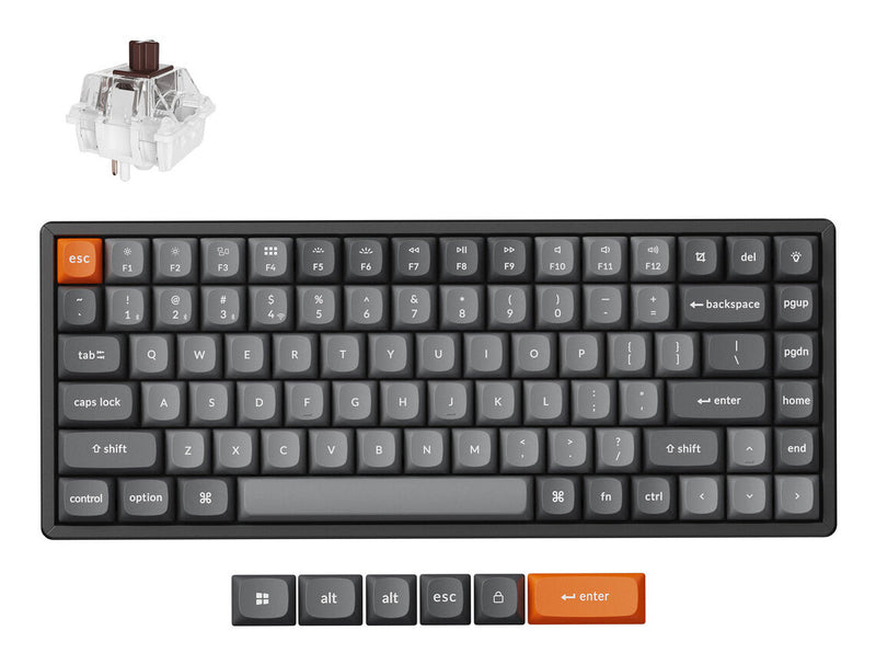 Keychron K2 Max tastatur Universel USB + RF Wireless + Bluetooth QWERTY Nordisk Sort, Grå