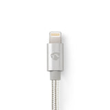 Nedis CCTB39300AL10 kabel til mobiltelefon Aluminium 1 m USB A Lightning