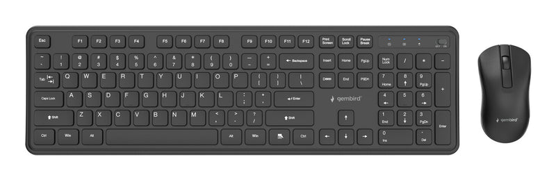 Gembird KBS-WPS-01 tastatur Mus inkluderet Kontor RF trådløst QWERTY US International Sort